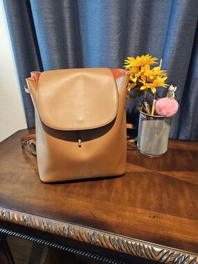 Ralph Lauren Tan Women's 100% Cow Leather Backpack - Classic Minimalist  #927